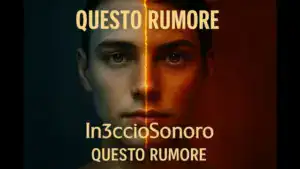 Copertina del brano "Questo Rumore" di In3ccioSonoro, volto diviso in luce e ombra