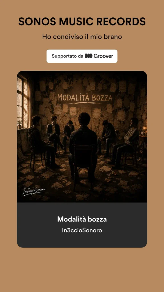 Modalità bozza di In3ccioSonoro selezionata da Sonos Music Records tramite Groover