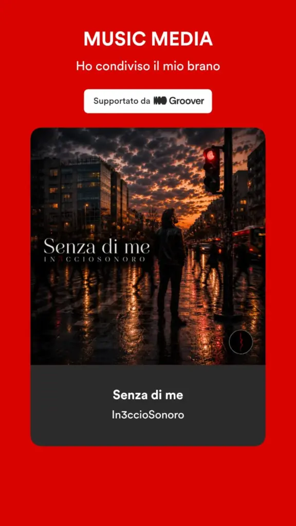 Senza di me di In3ccioSonoro selezionata da Music Media tramite Groover